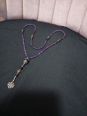 Amethyst & Black Amber 925 Necklace